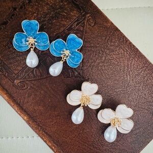 “Something Blue” Bridgerton inspired Statement Earrings Brand New, Anthropologie